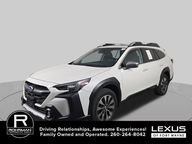 2023 Subaru Outback Touring XT in Crystal White Pearl — front three-quarter view