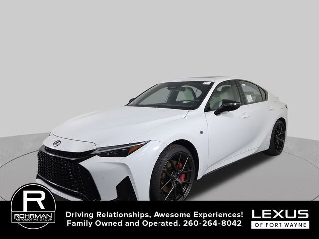 2026 Lexus IS 350 F SPORT in Ultra White — front three-quarter view